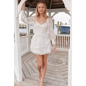 LoveShackFancy White Lace Mini Dress